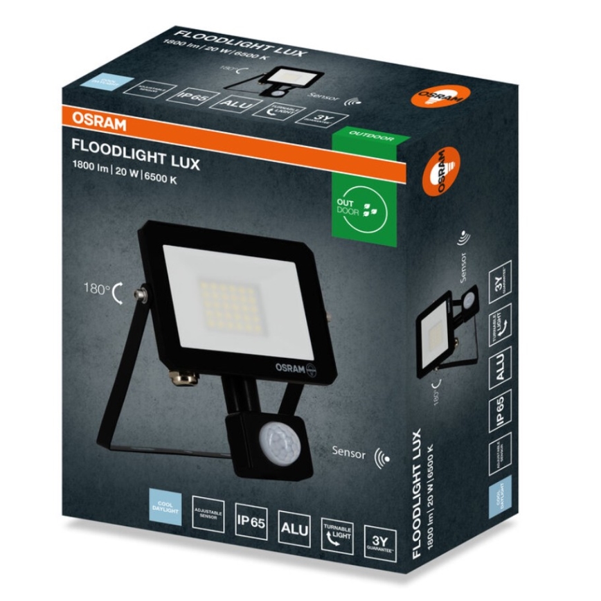Osram - LED prožektorius su jutikliu FLOODLIGHT LED/20W/230V 6500K IP65