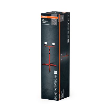 Osram - LED prožektorius su TRIPOD laikikliu 2xLED/20W/230V 4000K IP65 oranžinis/antracitas