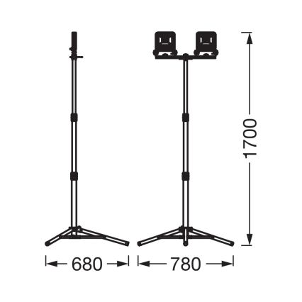 Osram - LED prožektorius su TRIPOD laikikliu 2xLED/20W/230V 4000K IP65 oranžinis/antracitas