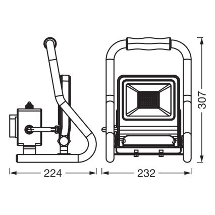 Osram - LED prožektorius su stovu R-STAND LED/30W/230V 4000K P44 oranžinis