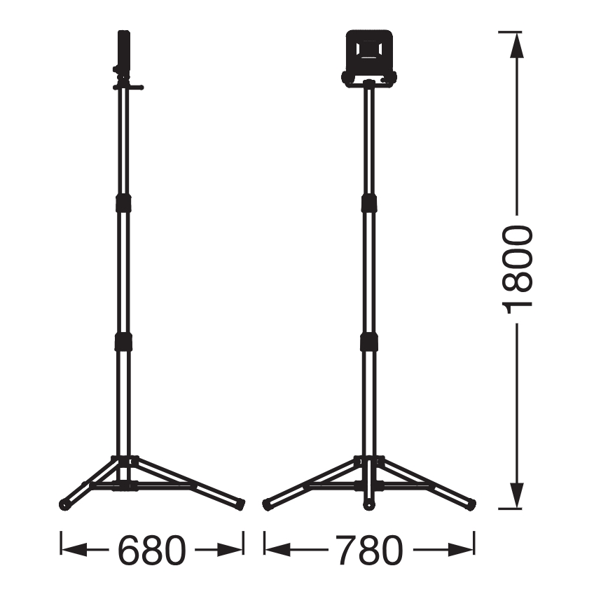 Osram - LED prožektorius su trikojiniu stovu TRIPOD LED/50W/230V 4000K IP65 oranžinis