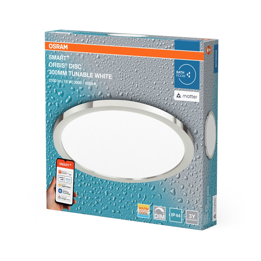 Osram - LED Reguliuojamas vonios lubų šviestuvas SMART+ DISC LED/18W/230V 3000-6500K IP44 Wi-Fi