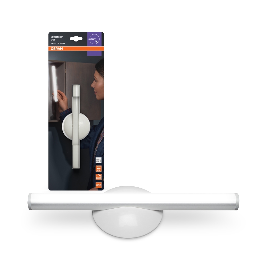 Osram - Dimeriuojamas įkraunamas orientacinis šviestuvas LEDSTIXX LED/2W/5V CRI 90 baltas