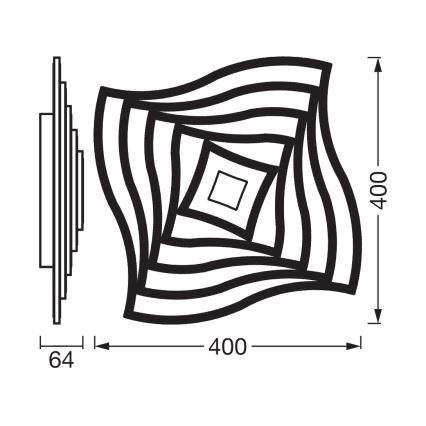 Osram - LED dimeriuojamas lubinis šviestuvas ORBIS WAVES LED/30W/230V 2600-6000K 40x40 cm baltas + nuotolinis valdymas