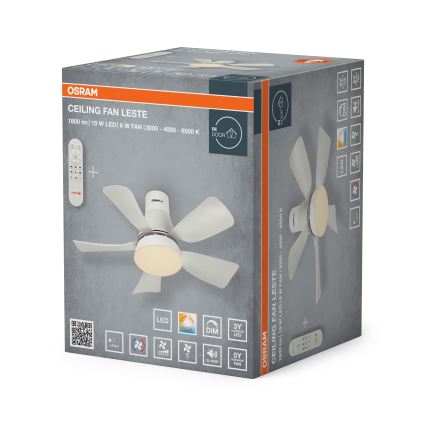 Osram - Dimeriuojamas LED lubinis ventiliatorius LESTE LED/15W/230V 3000/4000/6500K + nuotolinis valdymas