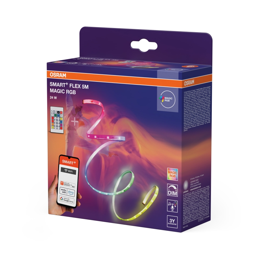 Osram - LED RGB Reguliuojama juosta SMART+ MAGIC FLEX 5m LED/24W/230V Wi-Fi + nuotolinis valdymas