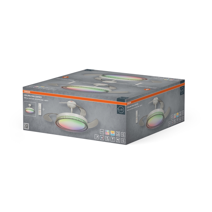 Osram - LED RGB reguliuojamas lubinis šviestuvas su ventiliatoriumi CIERZO LED/35W/230V 3000-6500K + nuotolinis valdymas
