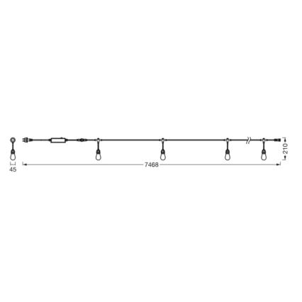 Osram - LED RGB reguliuojama lauko girlianda SMART+ STRING 12xLED/230V 7,47m IP44 Wi-Fi
