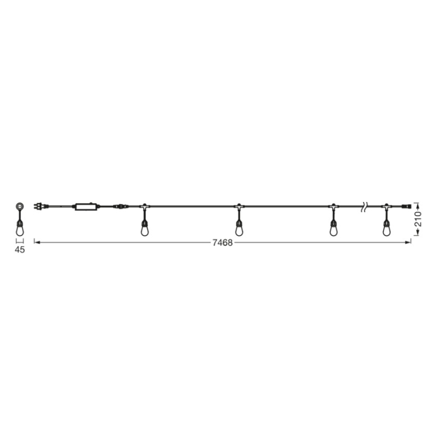 Osram - LED RGB reguliuojama lauko girlianda SMART+ STRING 12xLED/230V 7,47m IP44 Wi-Fi