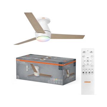 Osram - LED RGB pritemdomas lubinis ventiliatorius NORDES LED/18W/230V 3000-6500K + su nuotoliniu valdymu