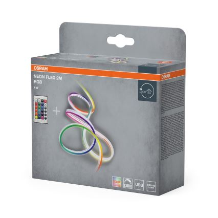 Osram - LED RGBW reguliuojama juosta NEON FLEX 2m LED/4W/5V + nuotolinis pultas