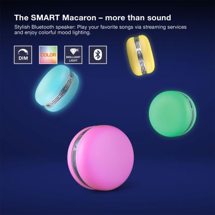 Osram - LED RGB reguliuojamas garsiakalbis SMART+ MACARON LED/1,75W/3,7V 450 mAh geltonas