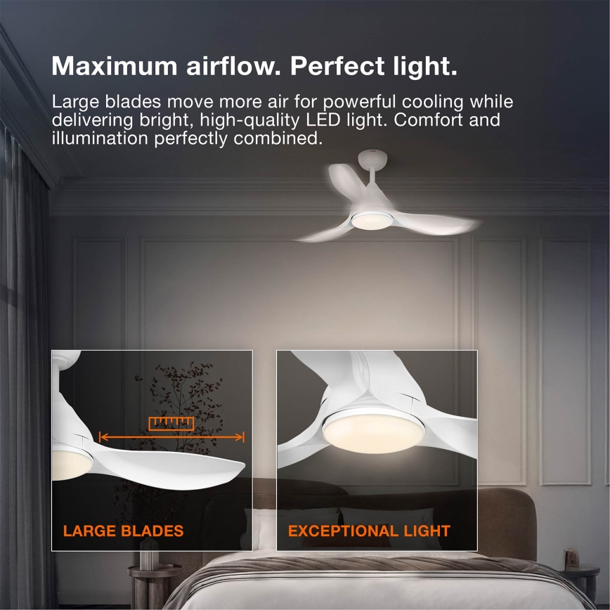 Osram - LED RGB reguliuojamas lubinis ventiliatorius NORDES LED/18W/230V 3000-6500K + su nuotoliniu valdymu