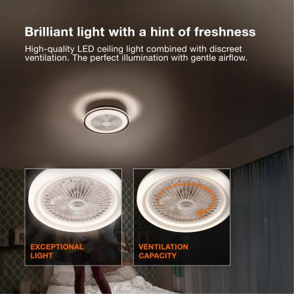 Osram - LED dimeriuojamas lubinis šviestuvas su ventiliatoriumi MURLAN LED/26W/230V 3000-6500K + nuotolinis valdymas