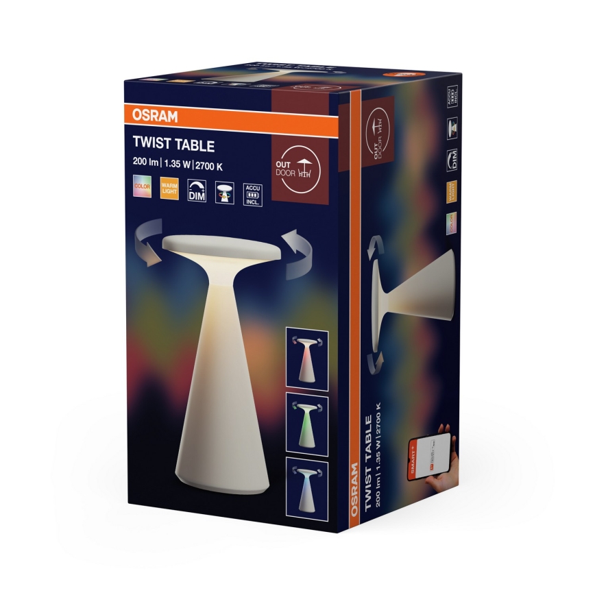 Osram - LED RGB reguliuojama jutiklinė įkraunama lauko stalo lempa SMART+ TWIST LED/1,35W/3,7V 1800 mAh IP44