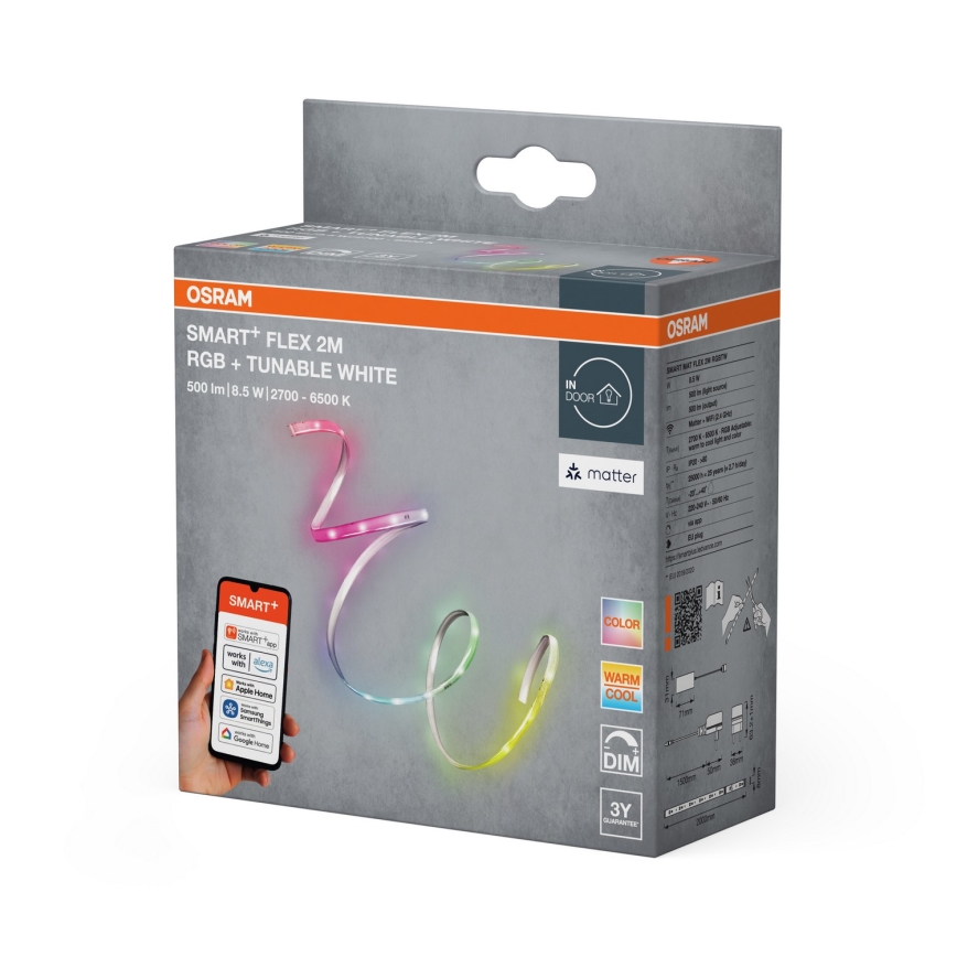 Osram - LED RGB+TW dimeriuojama juosta SMART+ FLEX 2m LED/8,5W/230V 2700-6500K Wi-Fi