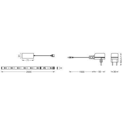Osram - LED RGB+TW dimeriuojama juosta SMART+ FLEX 2m LED/8,5W/230V 2700-6500K Wi-Fi