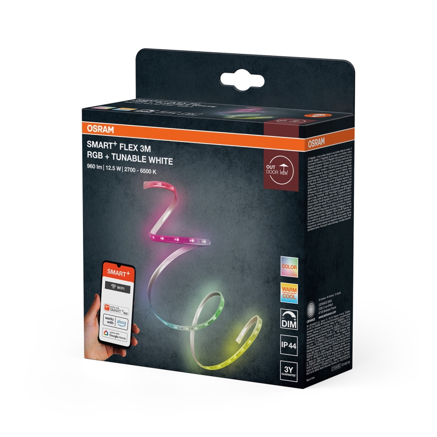 Osram - LED RGB+TW dimeriuojama lauko juosta SMART+ FLEX 3m LED/12,5W/230V 2700-6500K IP44 Wi-Fi