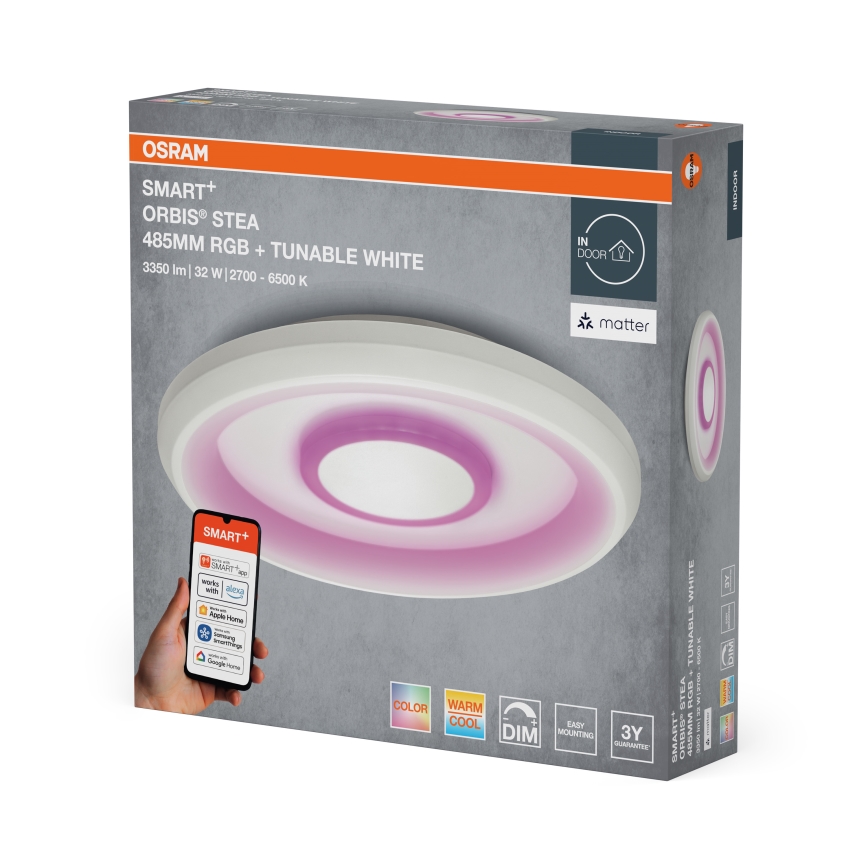 Osram - LED RGBW dimeriuojamas lubinis šviestuvas SMART+ STEA LED/32W/230V skersmuo 48,5 cm 2700-6500K Wi-Fi
