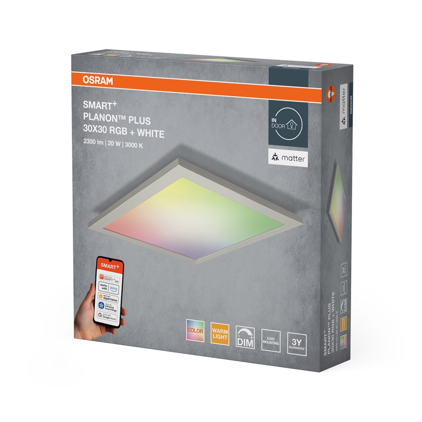 Osram - dimeriuojamas LED RGBW lubinis šviestuvas SMART+ PLANON LED/20W/230V 30x30 cm