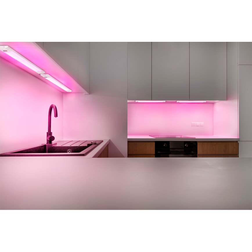 Osram - LED RGBW reguliuojamas po spintelės šviestuvas su judesio jutikliu LINEAR EDGE LED/8W/230V 50 cm baltas + nuotolinio valdymo pultas