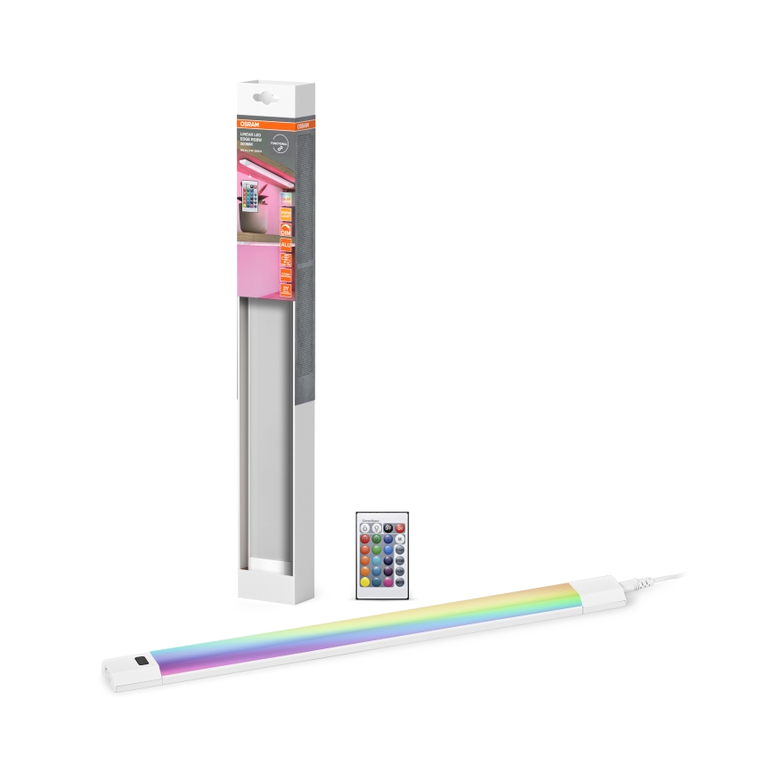Osram - LED RGBW reguliuojamas po spintelės šviestuvas su judesio jutikliu LINEAR EDGE LED/8W/230V 50 cm baltas + nuotolinio valdymo pultas