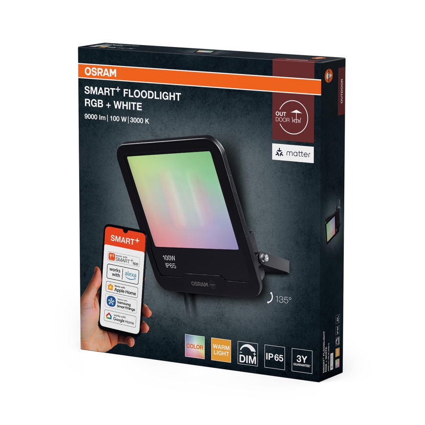 Osram - LED RGBW dimeriuojamas prožektorius SMART+ LED/100W/230V IP65 Wi-Fi