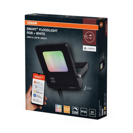 Osram - dimeriuojamas LED RGBW prožektorius SMART+ FLOODLIGHT LED/50W/230V IP65 Wi-Fi