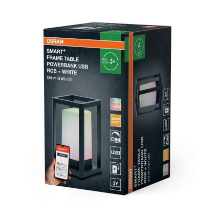 Osram - LED RGBW dimeriuojama stalinė lempa SMART+ LED/5W/5V 3000K IP44 Wi-Fi