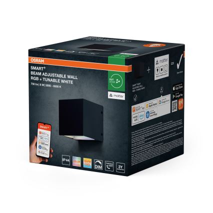 Osram - LED RGBW reguliuojamas lauko sieninis šviestuvas SMART+ BEAM LED/8W/230V 3000-6500K IP44 Wi-Fi
