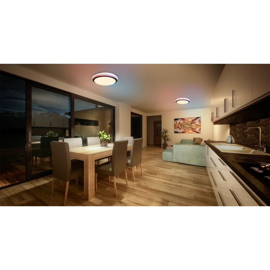 Osram - LED RGBW dimeriuojamas lubinis šviestuvas SMART+ MAGIC LED/38W/230V skers. 49 cm juodas 2700-6500K Wi-Fi