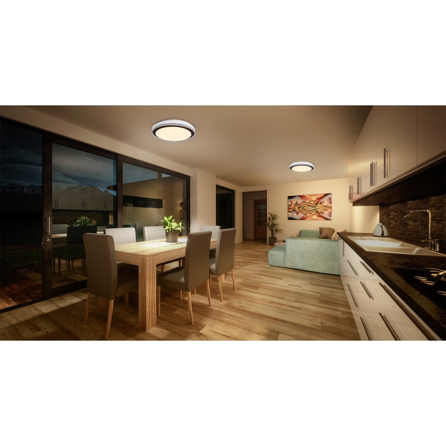 Osram - LED RGBW dimeriuojamas lubinis šviestuvas SMART+ MAGIC LED/38W/230V skers. 49 cm juodas 2700-6500K Wi-Fi