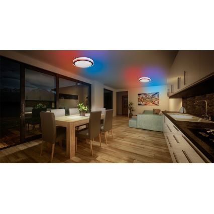 Osram - LED RGBW dimeriuojamas lubinis šviestuvas SMART+ MAGIC LED/38W/230V skers. 49 cm juodas 2700-6500K Wi-Fi