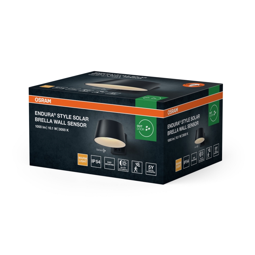 Osram - LED saulės sieninis šviestuvas su jutikliu ENDURA STYLE LED/10,1W/4,2V 2000 mAh IP54 antracitas