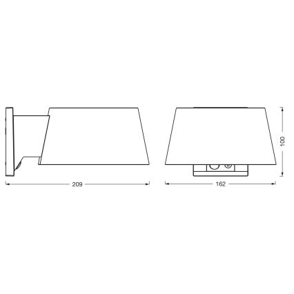 Osram - LED saulės sieninis šviestuvas su jutikliu ENDURA STYLE LED/10,1W/4,2V 2000 mAh IP54 antracitas