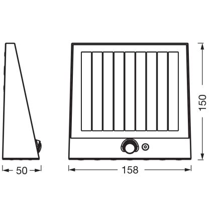 Osram - LED saulės sieninis šviestuvas su jutikliu ENDURA STYLE LED/10,2W/4,2V 2000 mAh IP54 antracitas