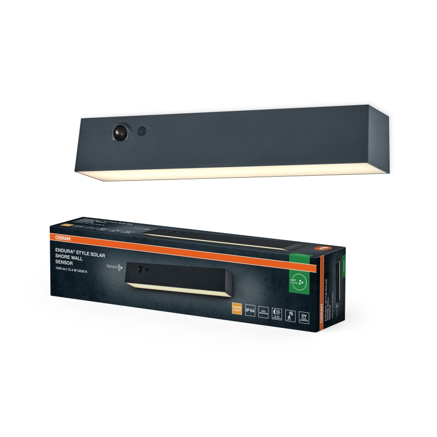Osram - LED saulės sieninis šviestuvas su jutikliu ENDURA STYLE LED/12,4W/4,2V 2000 mAh IP54 antracitas