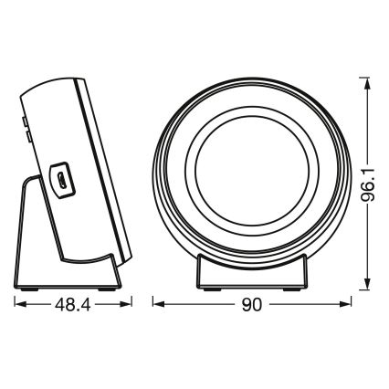 Osram - LED skaitmeninis laikrodis su foniniu apšvietimu NIGHTLUX LED/0,3W/5V 1000mAh 3000/4000/6500K baltas