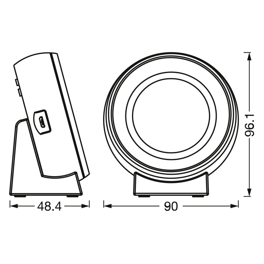Osram - LED skaitmeninis laikrodis su foniniu apšvietimu NIGHTLUX LED/0,3W/5V 1000mAh 3000/4000/6500K baltas