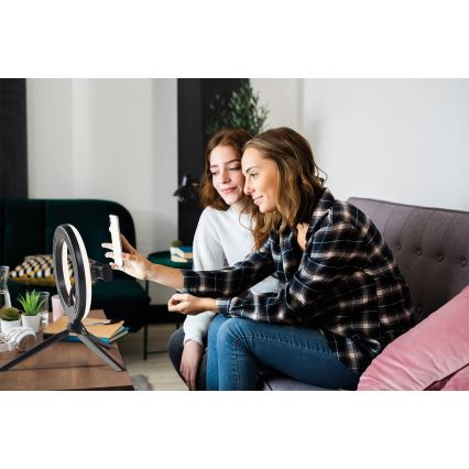 Osram - reguliuojama LED stalinė lempa su stovu ir laikikliu vlogeriams LED/5,5W/USB 3000-6500K 210 mAh