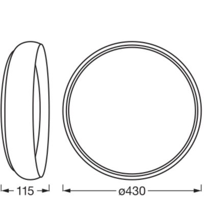 Osram - Dimeriuojamas LED lubinis šviestuvas ORBIS LIVIA LED/24W/230V skersm. 43 cm juoda/balta