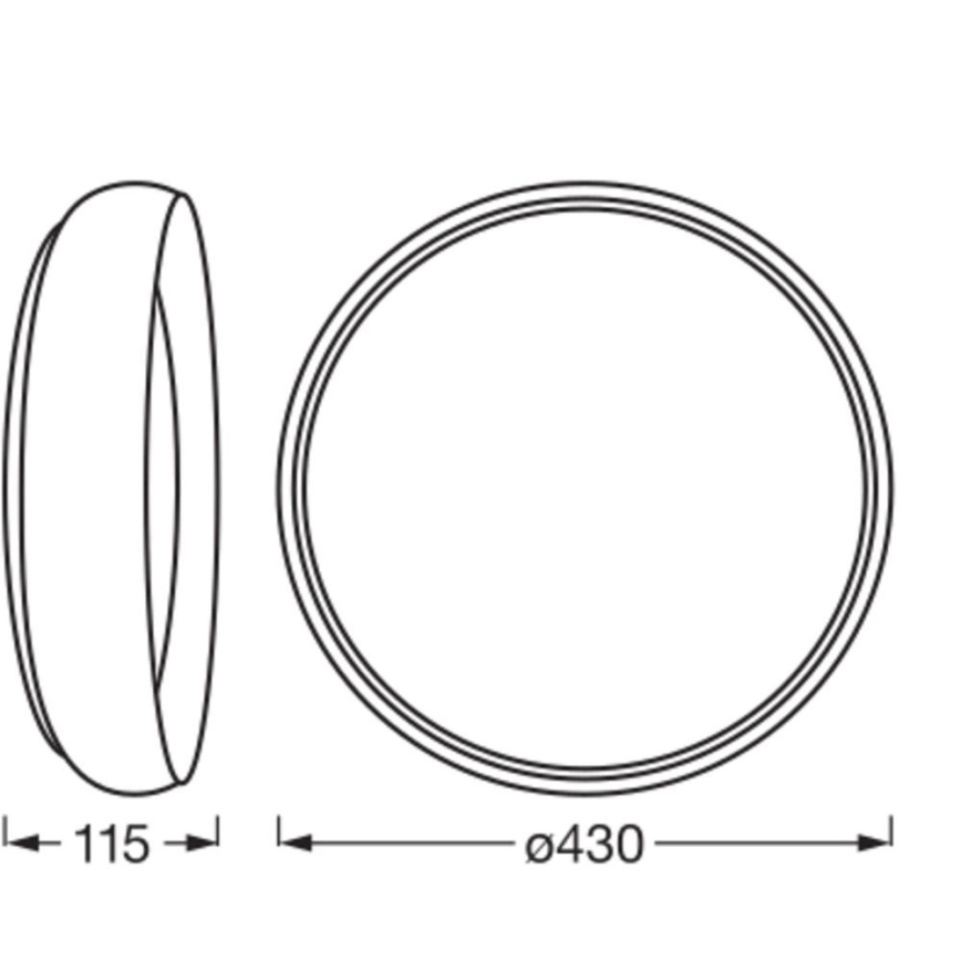 Osram - Dimeriuojamas LED lubinis šviestuvas ORBIS LIVIA LED/24W/230V skersm. 43 cm juoda/balta