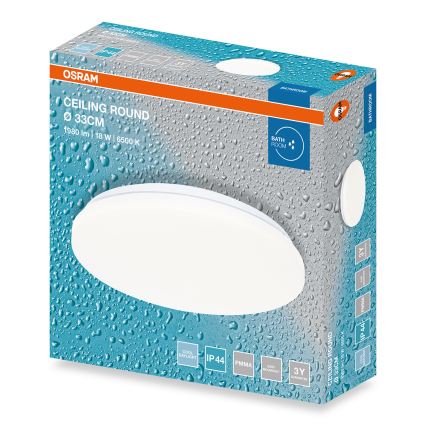 Osram - LED vonios kambario lubinis šviestuvas CEILING ROUND LED/18W/230V 6500K skersmuo 33 cm IP44 balta