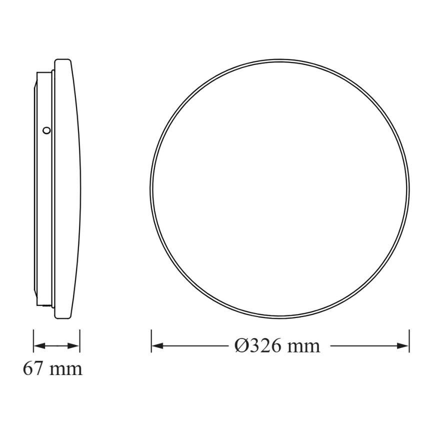 Osram - LED vonios kambario lubų šviestuvas su sutemų jutikliu CEILING ROUND LED/18W/230V 6500K, skersmuo 33 cm, IP44, balta