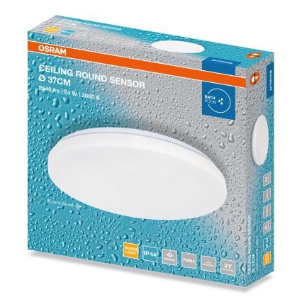 Osram - LED vonios lubinis šviestuvas su sutemimo jutikliu CEILING ROUND LED/24W/230V 3000K Ø 37 cm IP44 baltas
