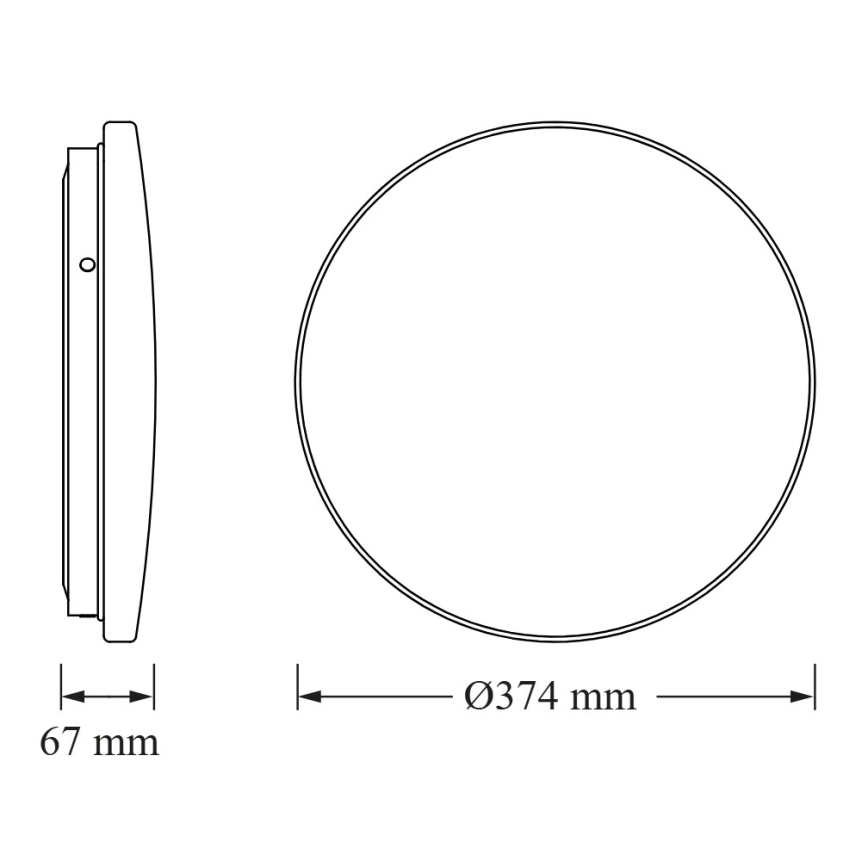 Osram - LED vonios lubų šviestuvas su sutemų jutikliu CEILING ROUND LED/24W/230V 6500K Ø 37 cm IP44 baltas