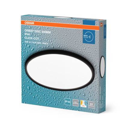 Osram - LED vonios kambario lubinis šviestuvas DISC LED/18W/230V 3000/4000K skersmuo 30 cm IP44 juodas