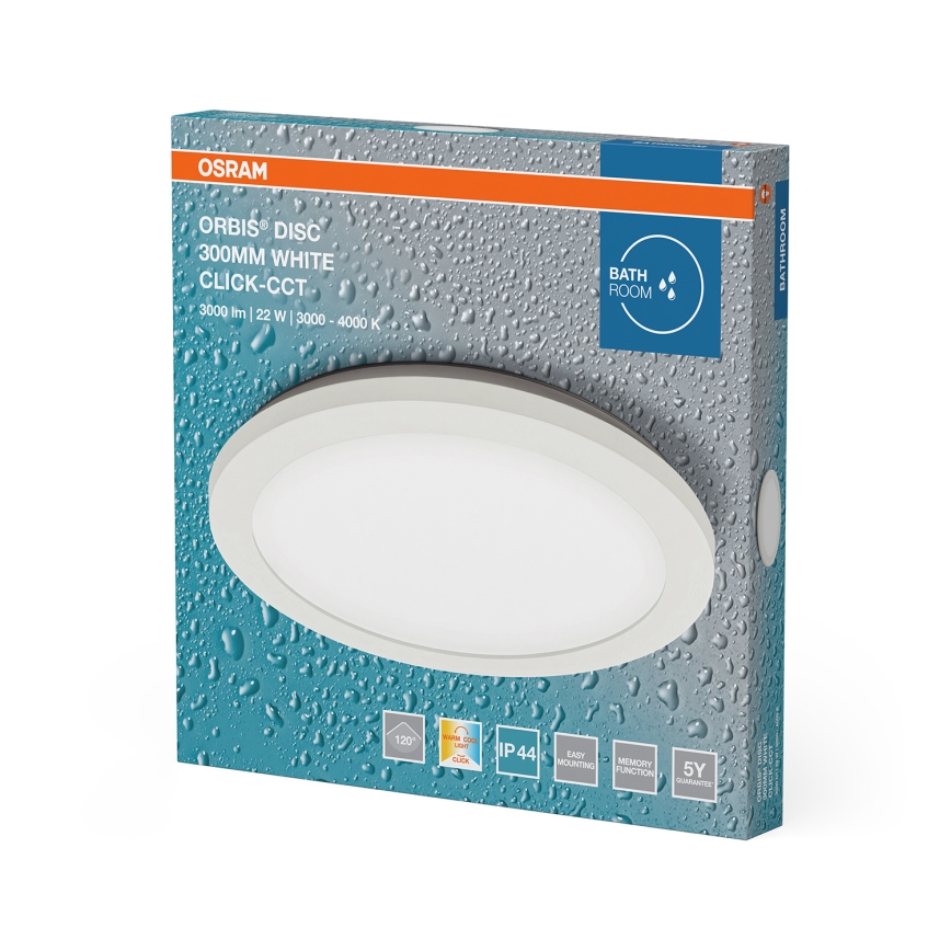 Osram - LED vonios lubinis šviestuvas ORBIS DISC LED/22W/230V 3000/4000K skersm. 30 cm IP44 baltas