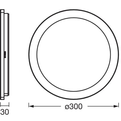 Osram - LED vonios lubinis šviestuvas ORBIS DISC LED/22W/230V 3000/4000K skersm. 30 cm IP44 baltas