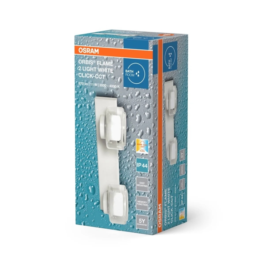 Osram - LED vonios sieninis šviestuvas ORBIS FLAME 2xLED/5,5W/230V IP44 baltas